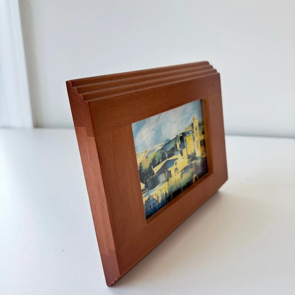 Vintage HB Group Solid Wood Picture Frame Tiered Crown Molding Brown 5.5x7.5